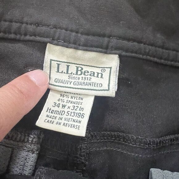 LL Bean Pants Mens 34x32 Venture Stretch Black Gorpcore Outdoor Hiking - Picture 3 of 8